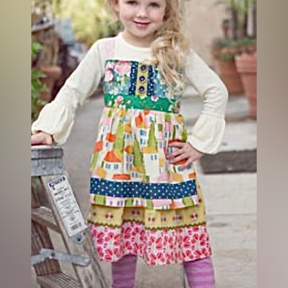 Matilda Jane Good Hart "Perry Inn" Mixed Pattern Knot Dress Size 8